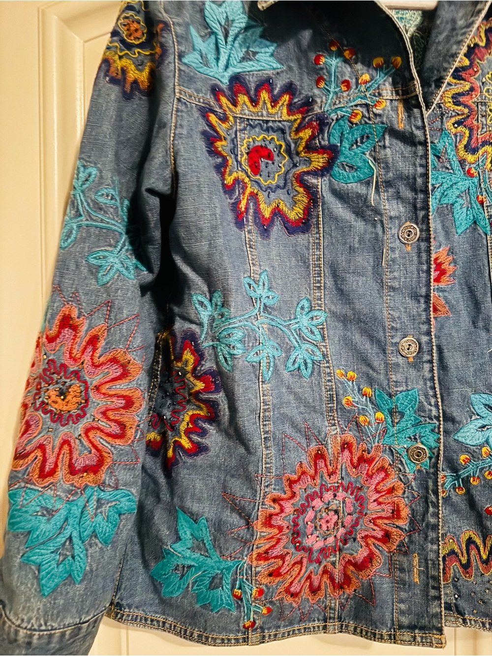 Embroidered Denim Jacket - Picture 2 of 6